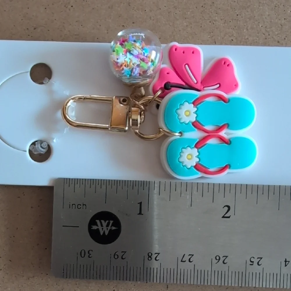 Tropical Blue and Pink Jewelry Zipper Pull Charm